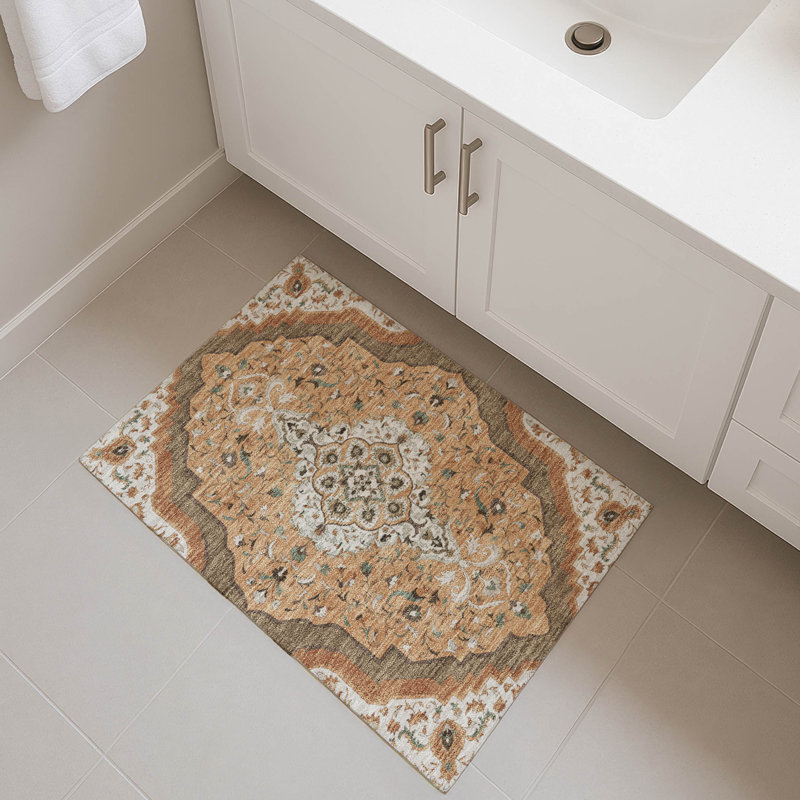 Machine Washable Indoor/Outdoor Chantille ACN2715 Global Rug, 1'8" x 2'6", Copper