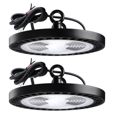 150W LED High Bay Light, 0-10V Dimmable, Utra-bright Commercial UFO Garage Light, 5000K Daylight
