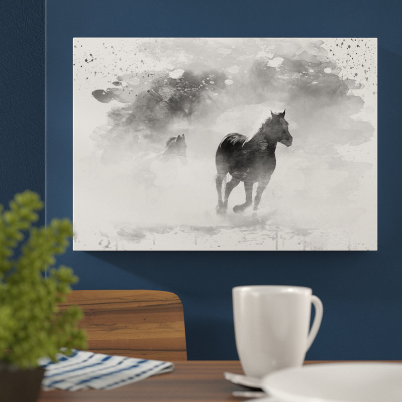 Wild Running Horses - Wall Art, 35cm H x 50cm W, Wrapped Canvas