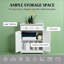 Armoire de rangement compacte autoportante en MDF, blanc moderne