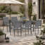 Ensemble de 6 chaises de patio extérieures robustes en métal – Toile Textilène grise résistante aux intempéries, capacité de 159 kg, structure en fer thermolaqué, empilables