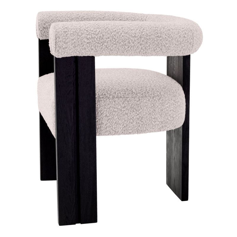 Percy Upholstered Dining Chair, Bouclé Gray