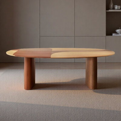 Table elliptique en bois massif idéale pour un usage domestique