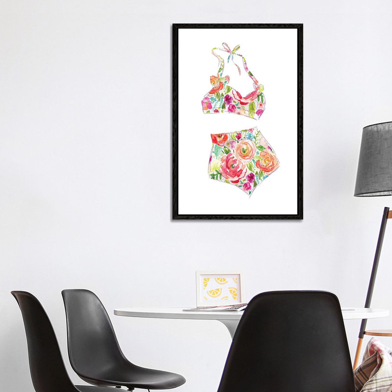 Tropical Swimwear III by Carol Robinson - Painting on Canvas, Black Framed, 101.6 cm H x 66.04 cm W