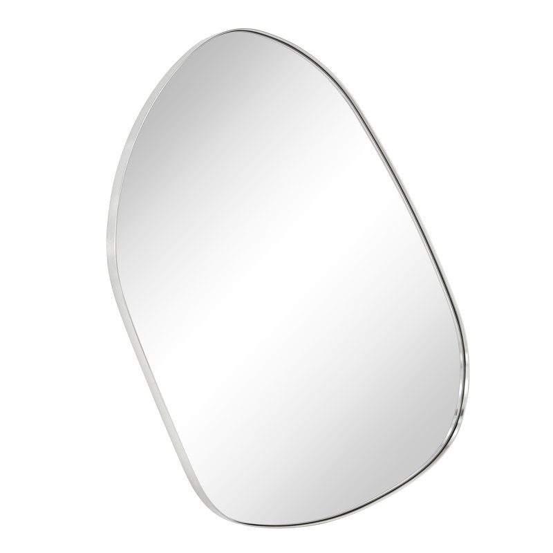 Miroir mural Bertlinde, 22 po x 30 po, Nickel brossé