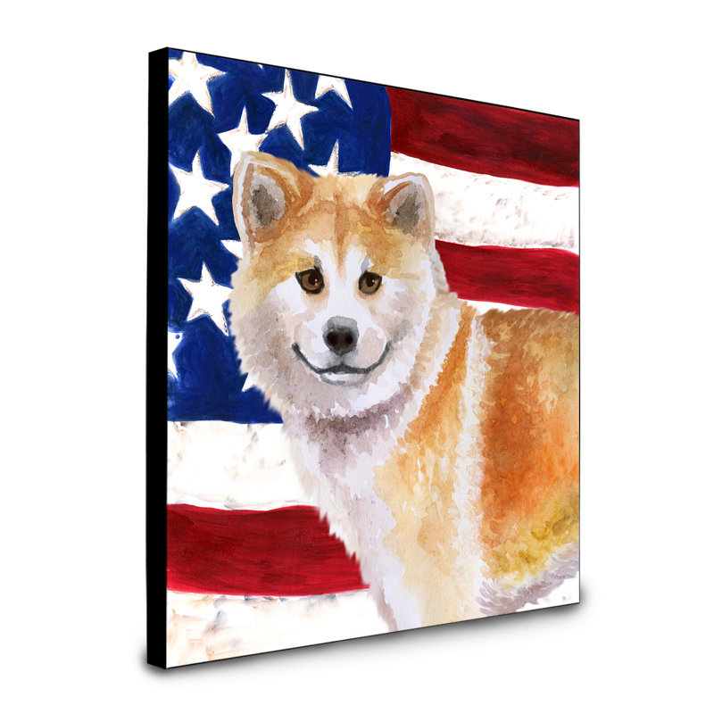 Panneau mural patriotique art Double Down, Shiba Inu
