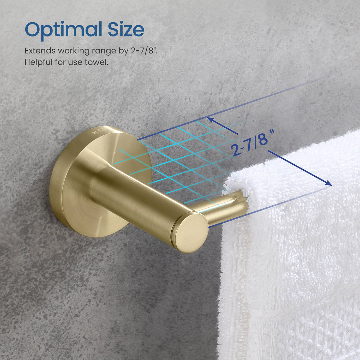 Circular 26" Wall Mounted Towel Bar, 2.13" H x 19.81" W x 2.88" D, Brushed Gold