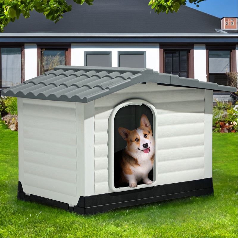 Niche pour chien en plastique Dearria, H 26 po x l 36 po x P 27,10 po