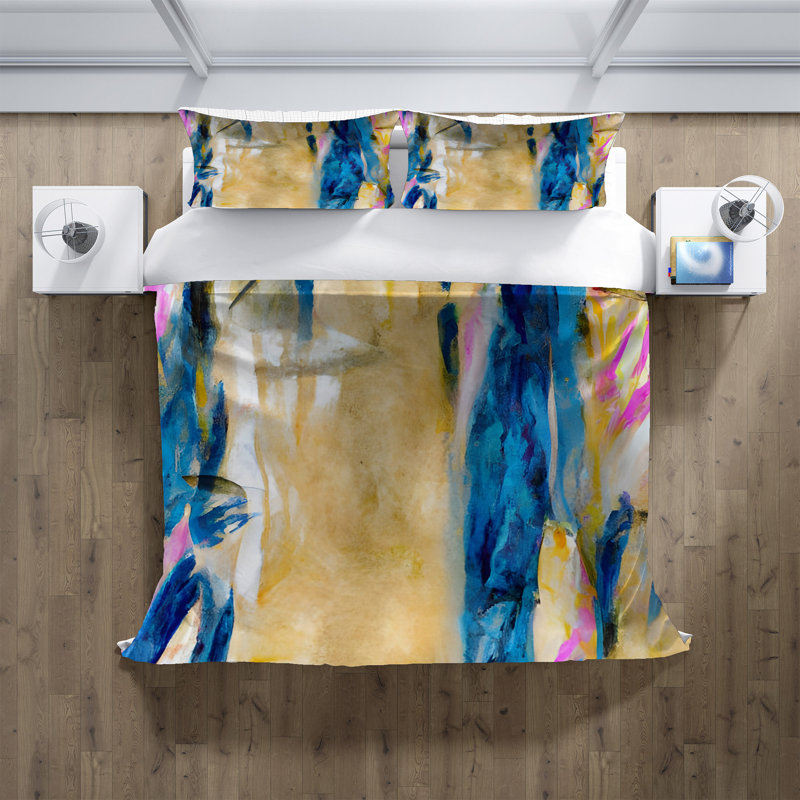 Polyester Abstract Duvet Cover, King Duvet Cover + 2 King Shams