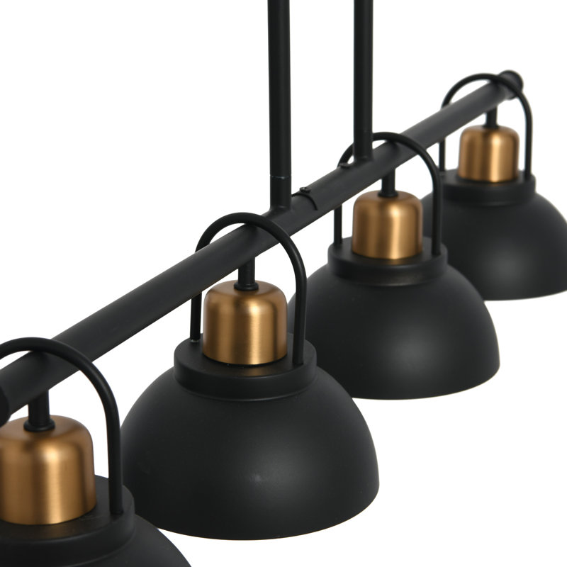Abbotsfield 4 - Light Kitchen Island Linear Chandelier, Black