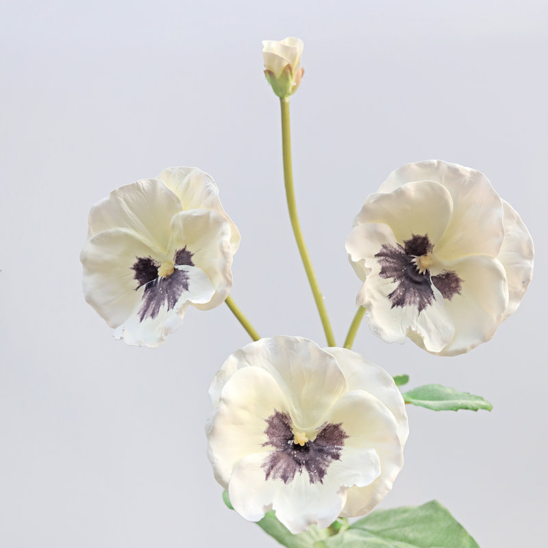 Silk Pansy Faux Floral, White