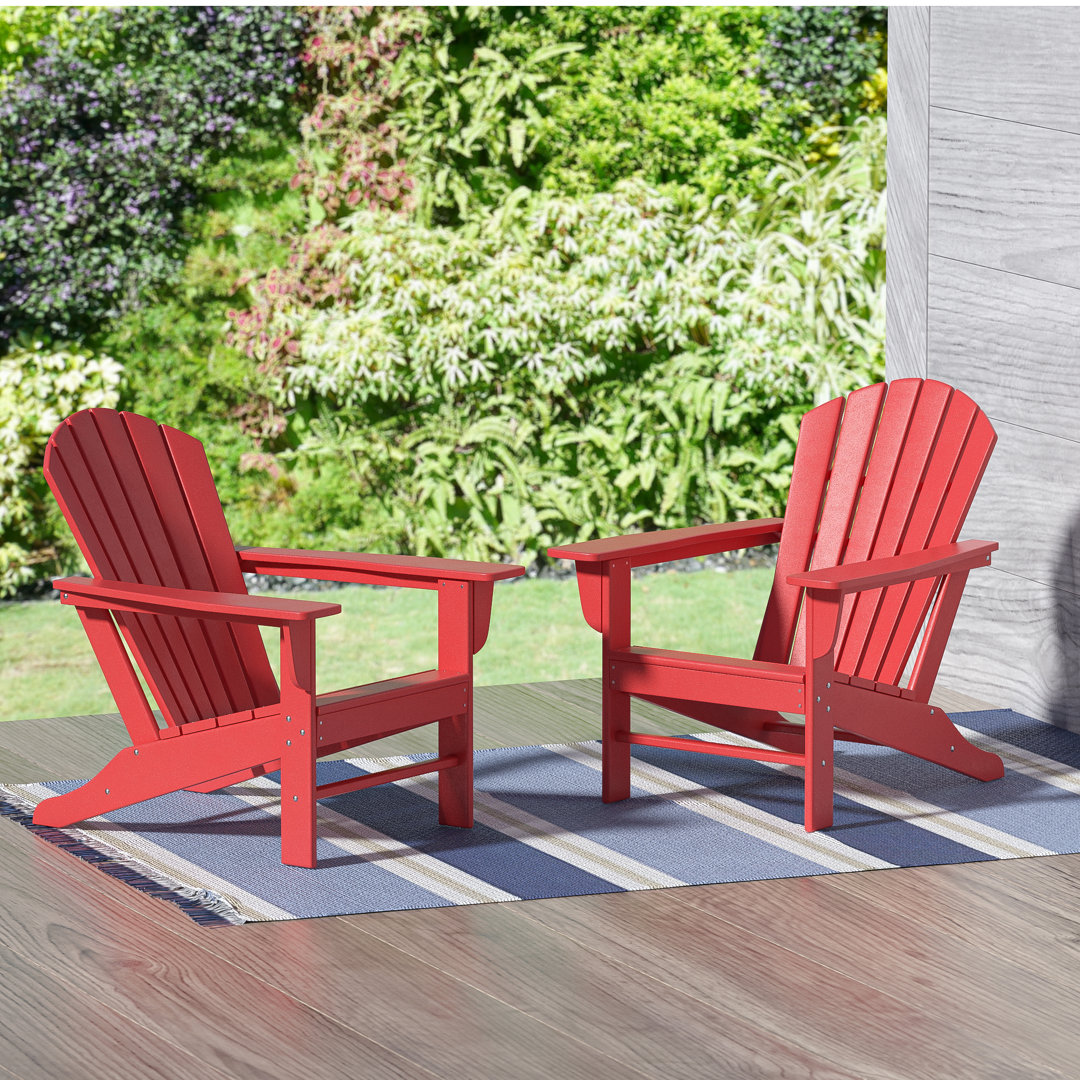 Moneta Plastic Adirondack Chair  (Set of 2) Rosecliff Heights 