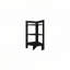 Tablette d'angle noire avec 3 tablettes