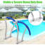 76 cm x 76 cm Stainless Steel Pool Handrail, 250LB Capacity, 304 Rust-Proof Inground Pool Stair Rail with Non-Slip Blue Grip & Mounting Kit for Enhanced Safety & Comfort