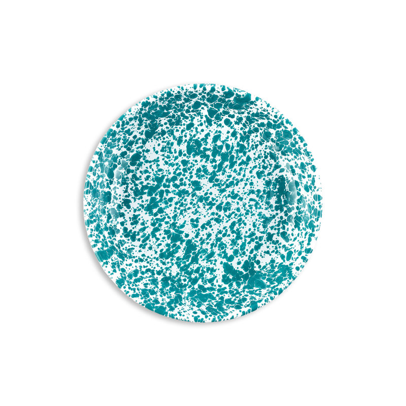 Splatter Pasta Plates, Grey, Turquoise