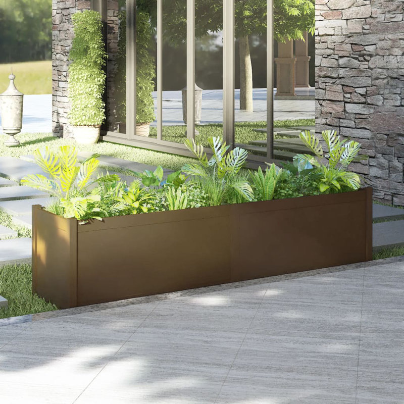 Boîte à fleurs en bois Olyve, Blanc, H 19,7 po x l 78,7 po x P 19,7 po