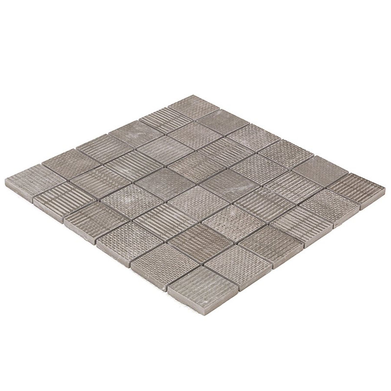 Lungo 2" x 2" Porcelain Grid Mosaic Wall & Floor Tile, Brown