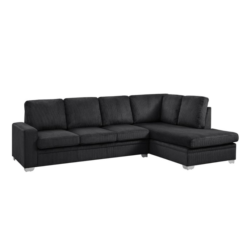 Alcott Corner Sofa, Right Hand Facing, Black Corduroy