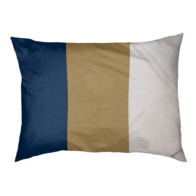 Oreiller rectangulaire Bousson, Moyen (L 30 po x l 40 po), Bleu marine / or