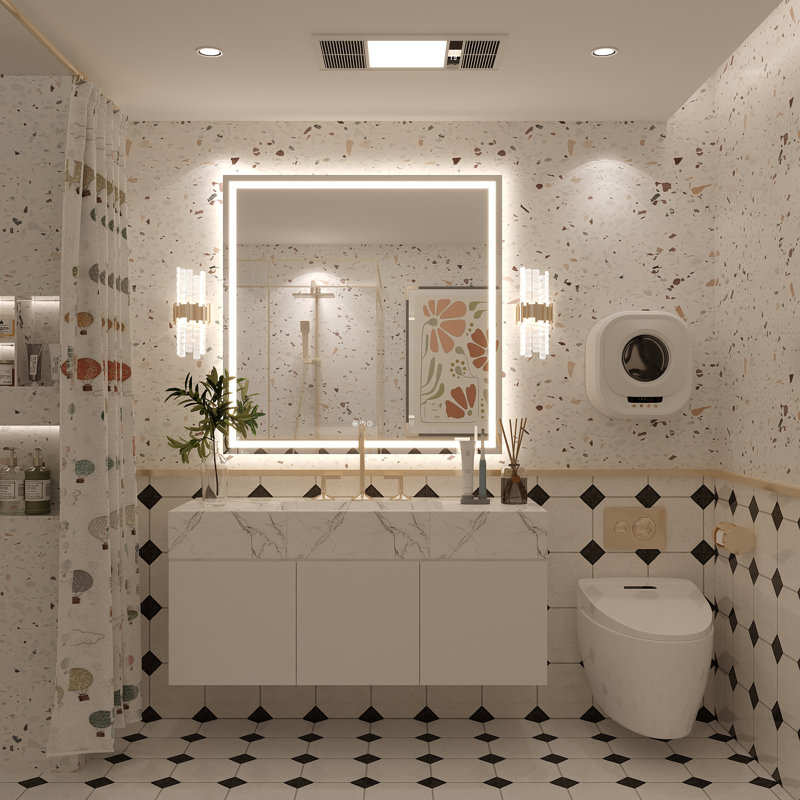 Miroir de salle de bain Molly Framelss, 36 po x 36 po, Transparent