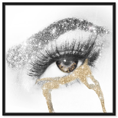 " Fashion And Glam Eyes And Rhinestones Golden, Glam Gray "