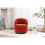 Fauteuil pivotant en tissu chenille avec pivot à 360 degrés, orange, dossier rembourré de mousse, structure en bois rembourrée, rotation-1065023062