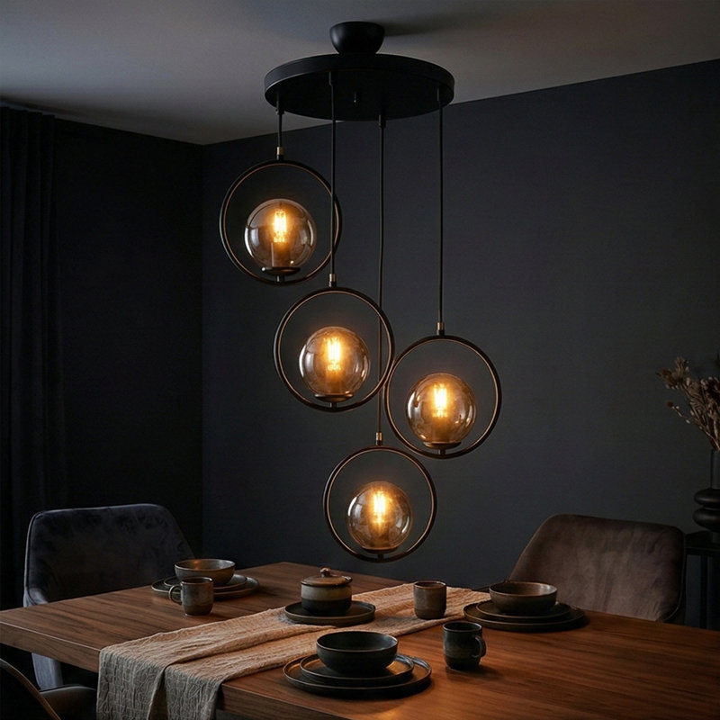 Luminaire suspendu en forme de globe à 4 lumières Aura