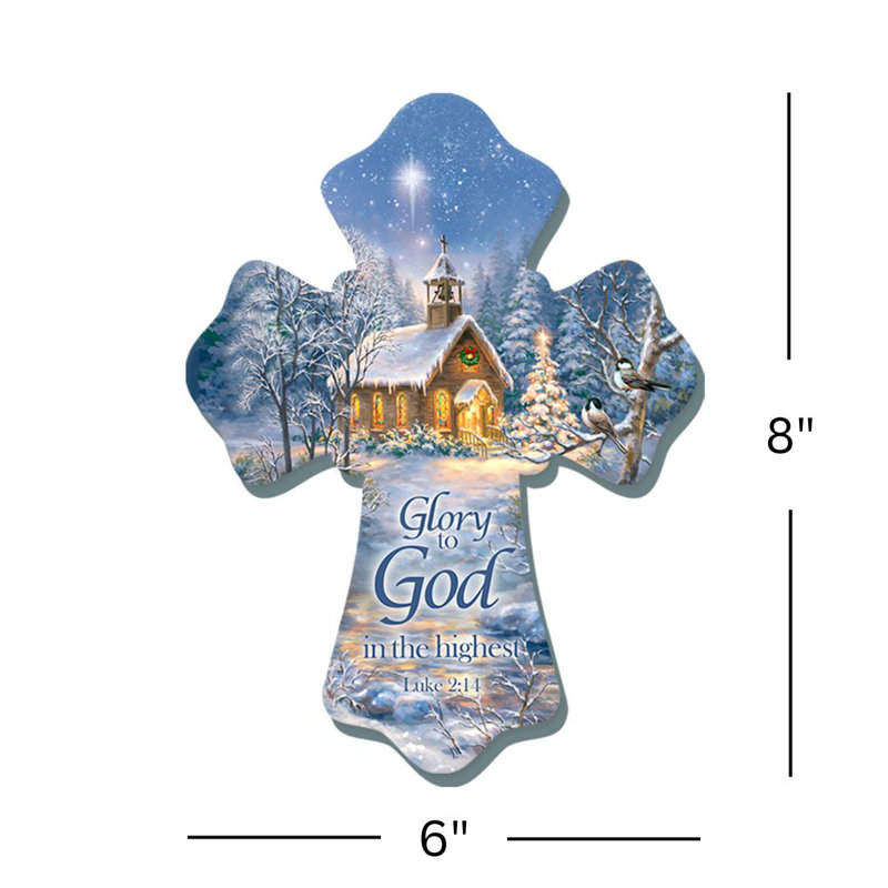 Chapelle dans la neige, croix en bois
