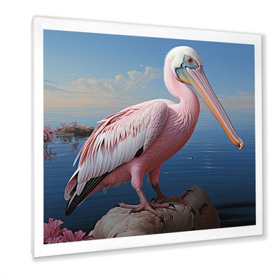 Pélican rose - art mural animaux côtiers