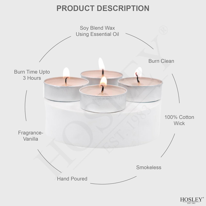 Bougie lumineuse pour thé en vrac Hosley 120 PCs Idéale pour les mariages, les lanternes de secours, les guirlandes de secours, les spa, les aromathérapie, les fêtes et le jardin de bougies Reiki.