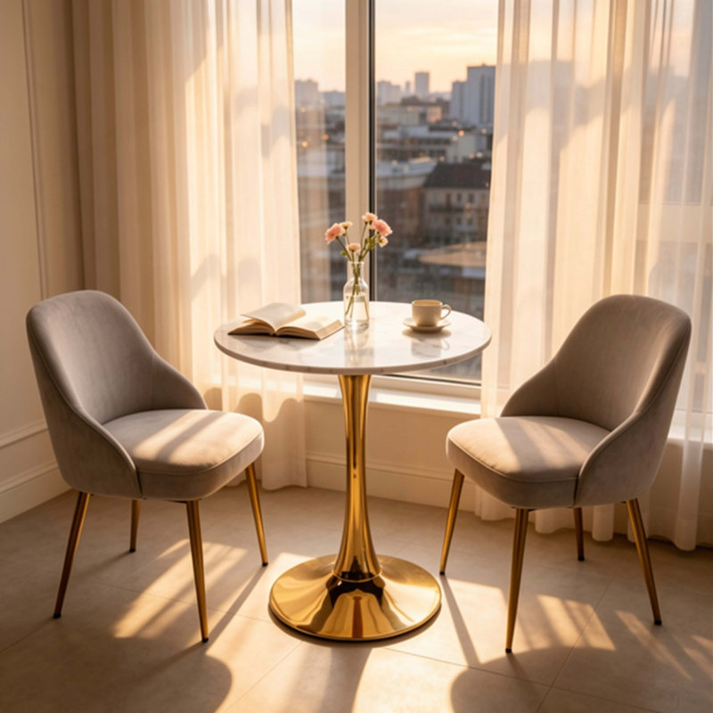 Table Tulipe de 60 cm (23,62 po) de style milieu du siècle, pour 2 à 4 personnes, avec plateau rond en MDF, table à manger sur pied, table d'appoint ou table basse.