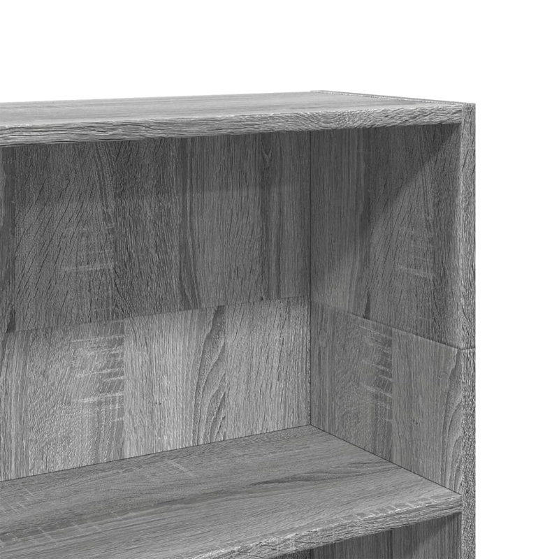 Athema Standard Bookcase, (3 Shelves) 109cmH x 80cmW x 24cmD, Grey Sonoma