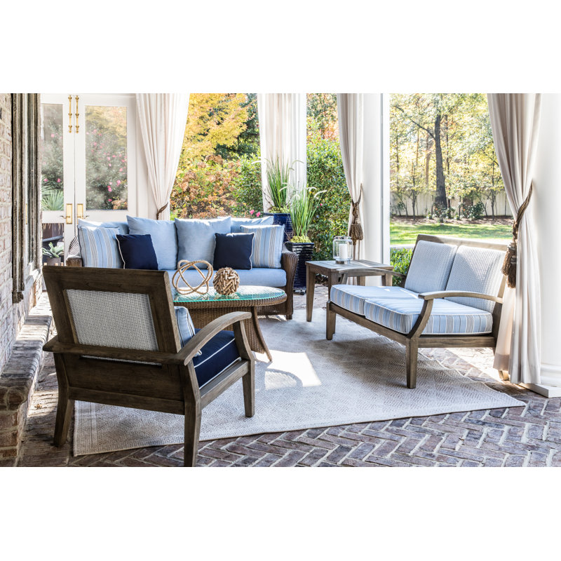 Reflections Outdoor 3 - Seat Patio Sofa, Ivory, Demo Stone