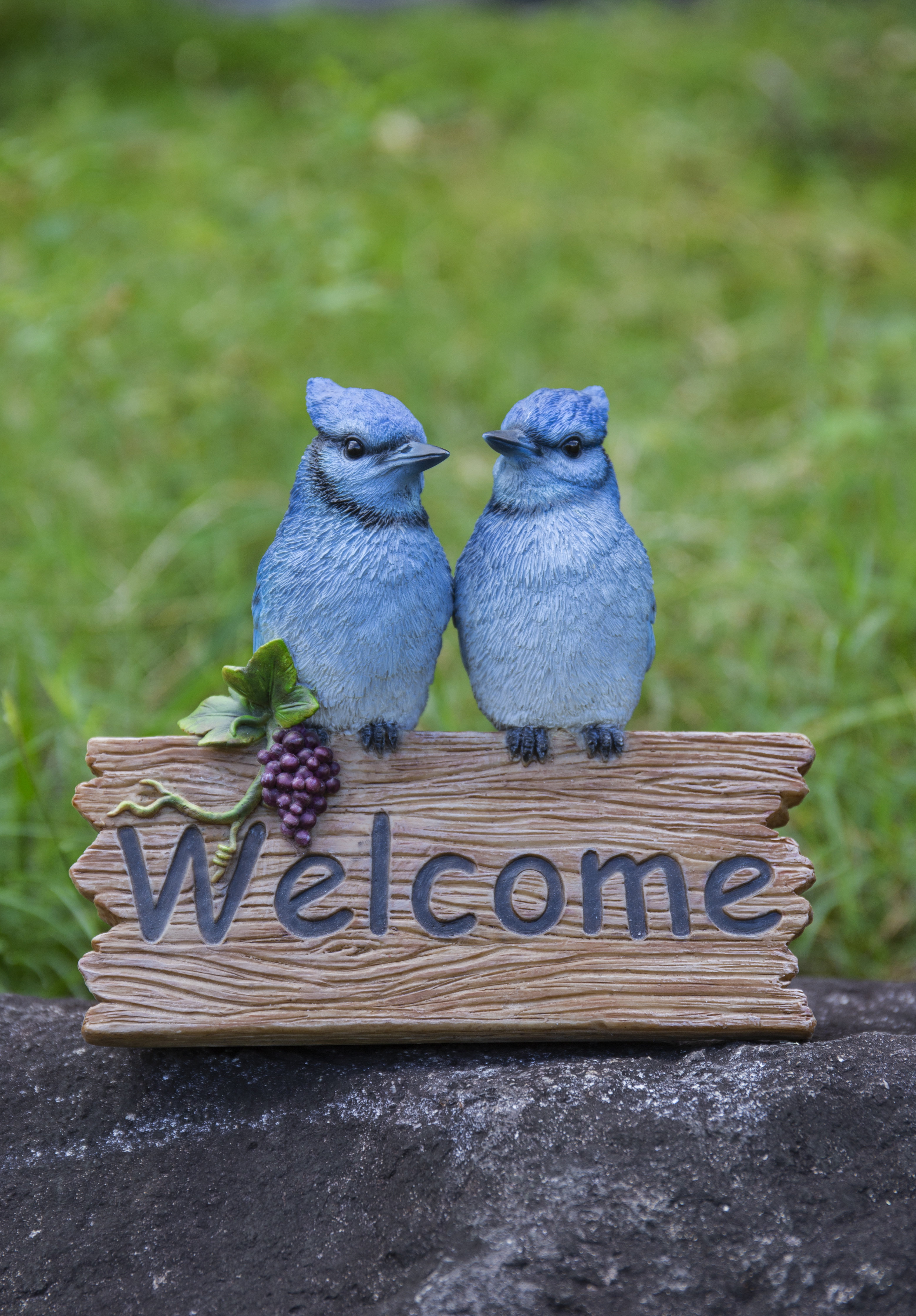 Hi-Line Gift Ltd. Blue Jays Sitting on Welcome Sign Statue | Wayfair
