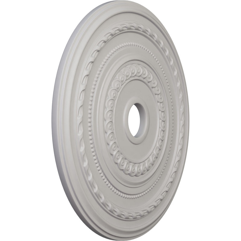 25 pi x 3/8 po x P 3 3/8 po x P 1 3/8 po médaillon de plafond (convient aux auvents jusqu'à 9 1/8 po), Blanc ultra pur