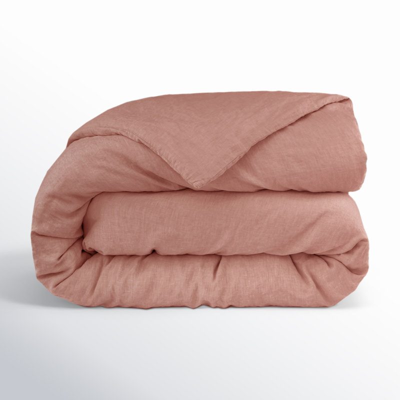100% French Linen Duvet Cover, Clay, Twin Duvet Cover