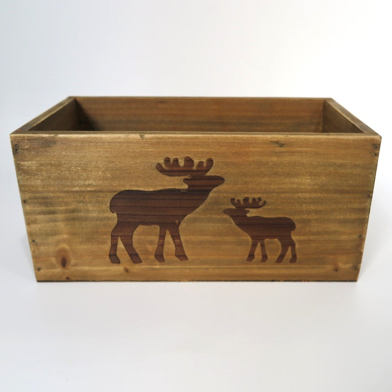 Brown With Burnt Moose Design Crate