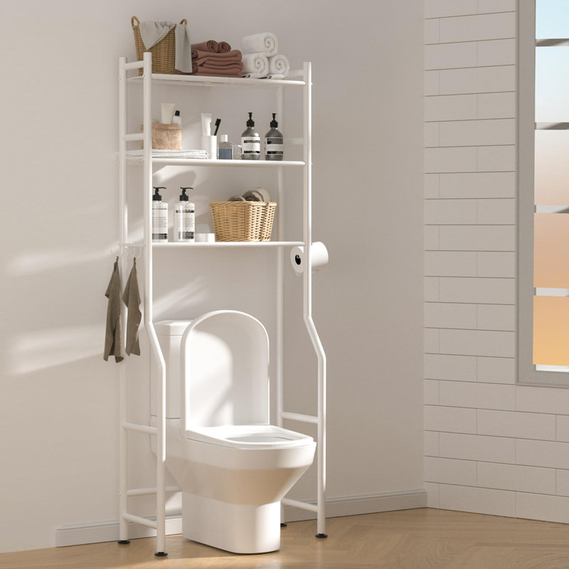 Rangement à 3 niveaux au-dessus de la toilette, Blanc