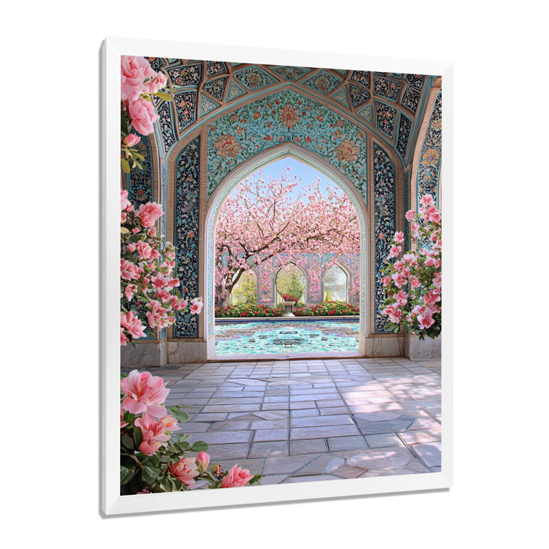 «Persian Gardens In Bloom Tehran II», reproduction d'art sur toile, H 40 po x l 30 po, Blanc