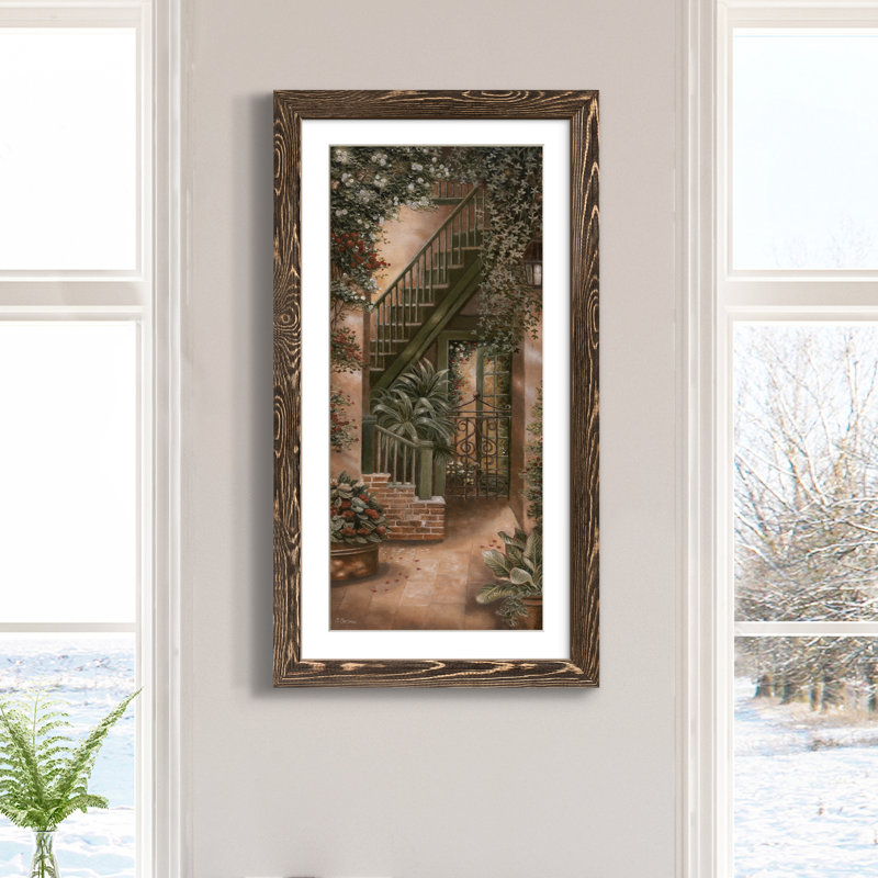 Royal Street I - peinture sur toile encadrée, Noyer