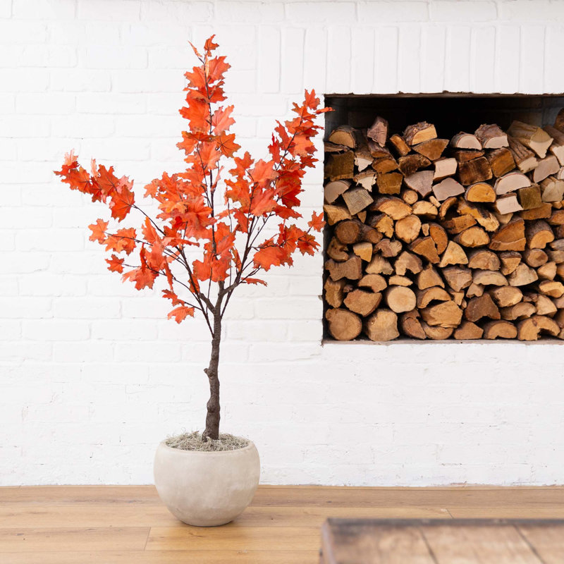 Arbre d'automne artificiel érable rustique Autumn, Orange rustique, H 48 po x l 24 po x P 24 po