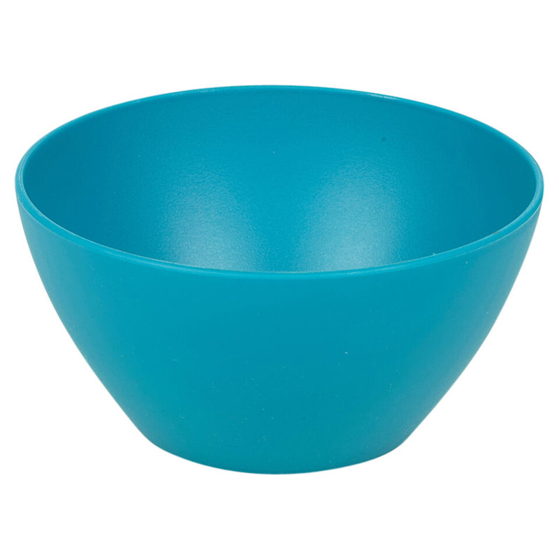 6x High Quality Small Deep Round Reusable Solid Colour Plastic Dinner Bowls, Teal