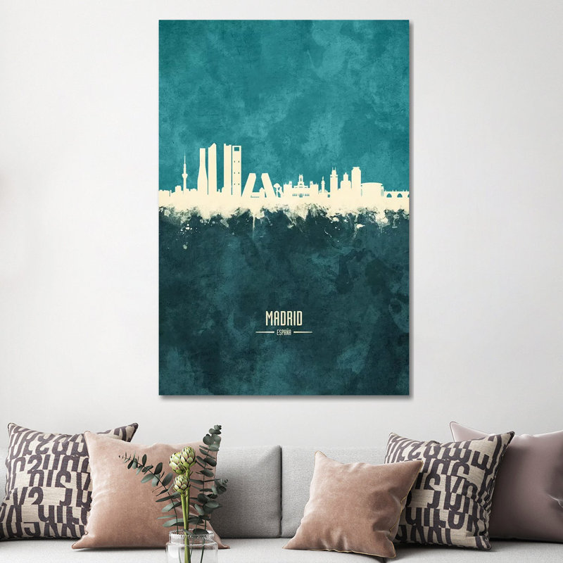 Madrid Spain Skyline by Michael Tompsett - Wrapped Canvas Painting, 152.5 cm H x 101.5 cm W
