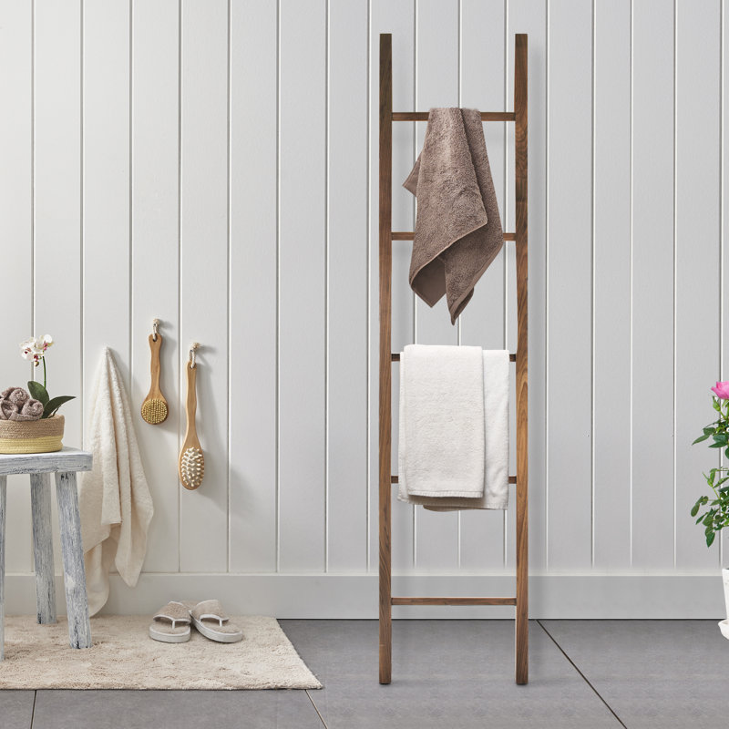 Solid Walnut Decorative Ladder with Natural Finish