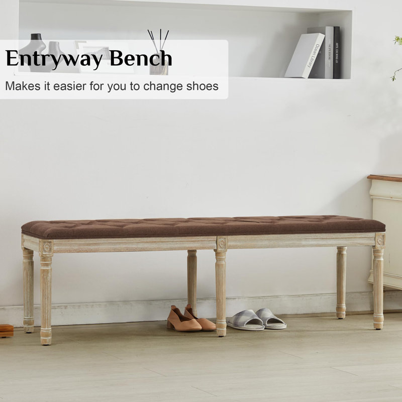 Banc Boswick, Brun, H 16 po x l 57,6 po x P 15,8 po