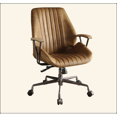 Coffee Top Grain Leather Office Chair