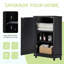 Armoire de rangement en coin noire avec plateau réglable