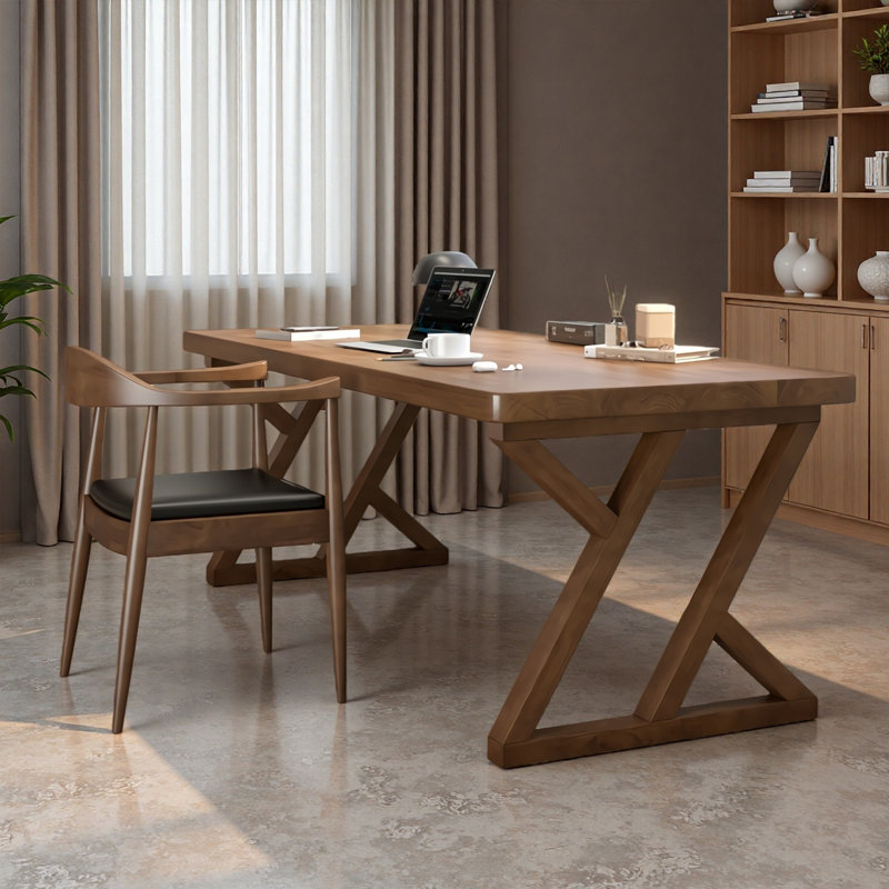Simple Solid Wood Pine Rectangle Desk, 29.5" H x 70.87" W x 31.5" D