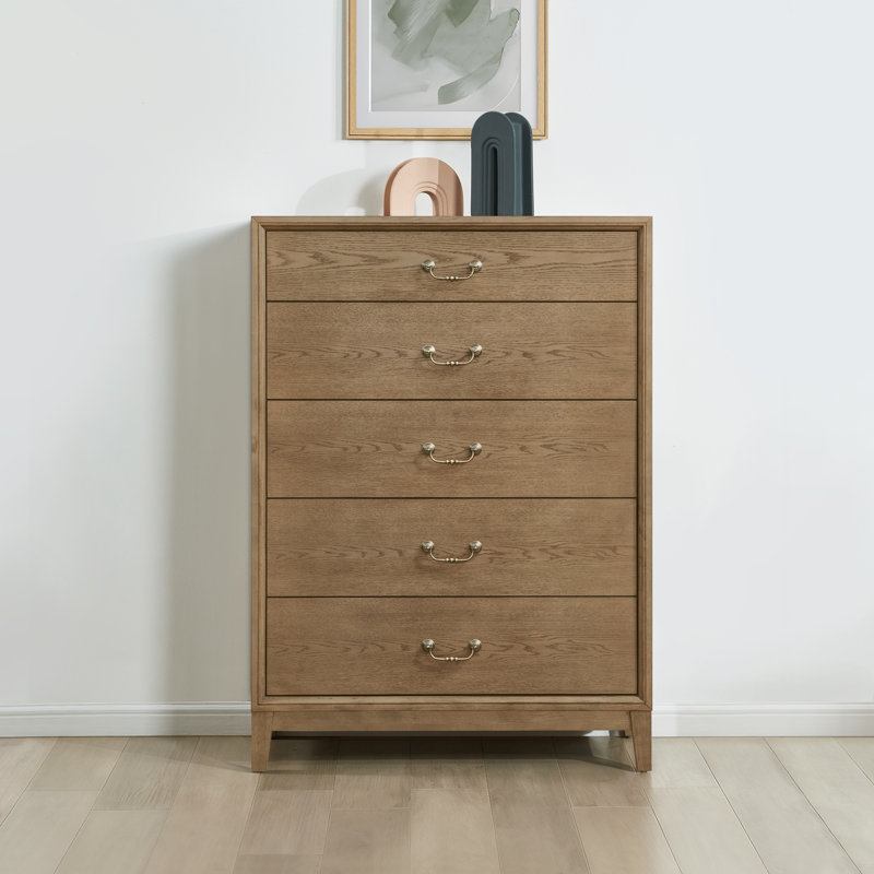 Commode 5 tiroirs Bartlett, Brun