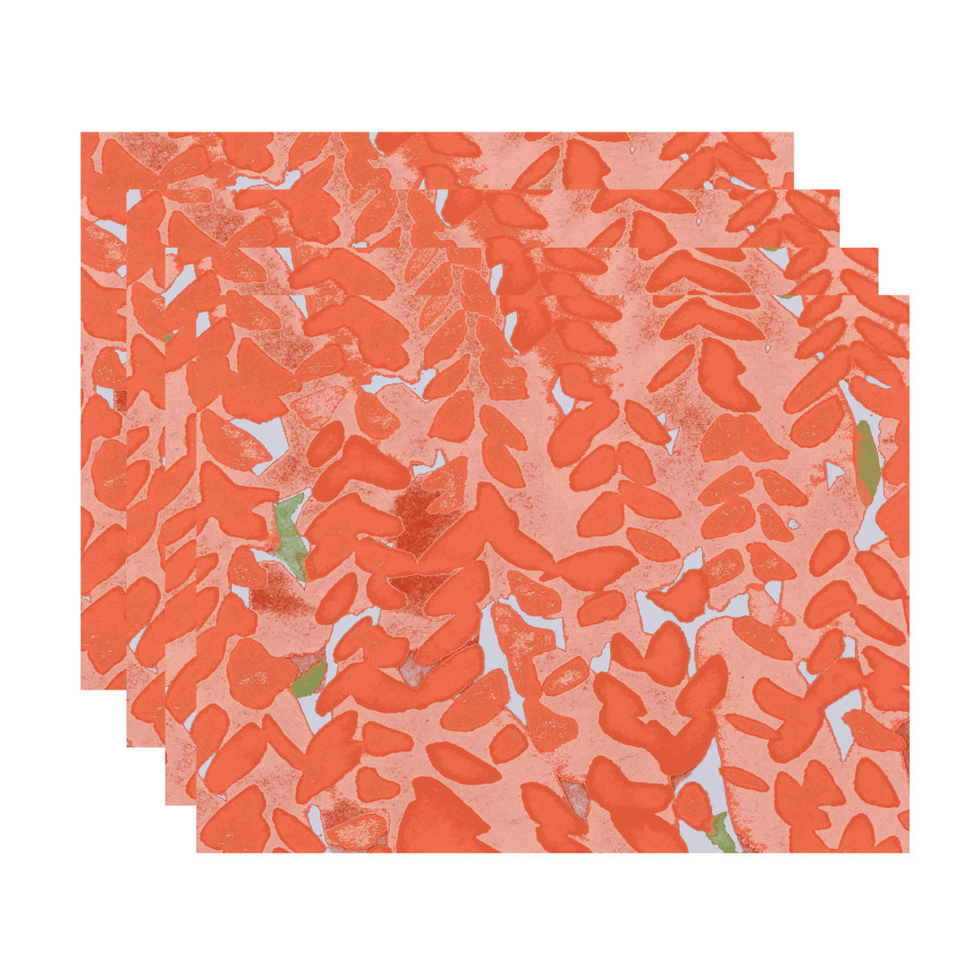 Flower Bell Print 4 Piece Cotton Placemat Set (Set of 4) e by design 